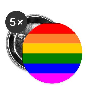 Regenbogen - Buttons klein 25 mm (5er Pack) - Weiß - Vorne
