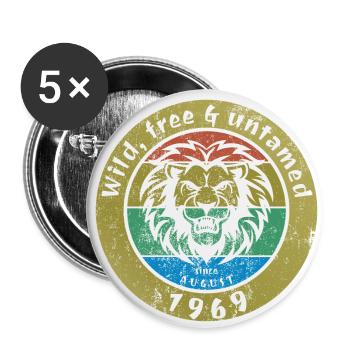 Sauvage, libre et indompté depuis 08/1969 - Lot de 5 petits badges (25 mm) - blanc - Devant