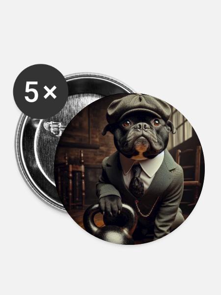 Peaky Bully - Buttons klein 25 mm (5er Pack) - Weiß