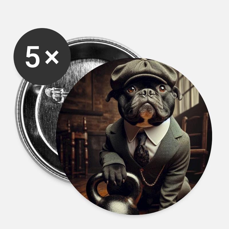 Peaky Bully - Buttons klein 25 mm (5er Pack) - Weiß