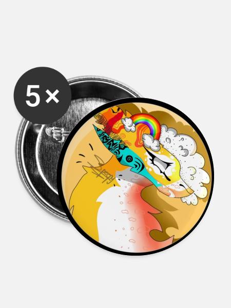 June by speepy - Lot de 5 petits badges (25 mm) - blanc
