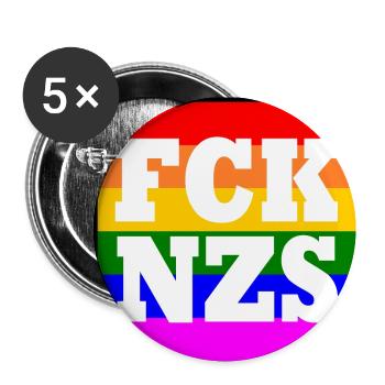 Fck nzs - Lot de 5 petits badges (25 mm) - blanc - Devant