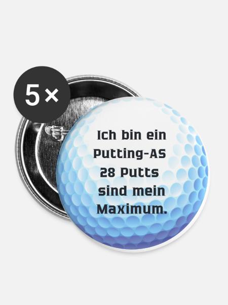 Golf Affirmation - Putting - Buttons small 1''/25 mm (5-pack) - white