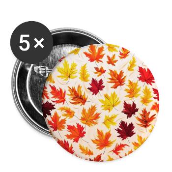 autumn leaves pattern - Buttons small 1''/25 mm (5-pack) - white - Front