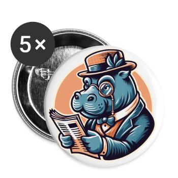 PAPI NILPFERD - Buttons klein 25 mm (5er Pack) - Weiß - Vorne