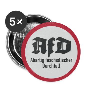 ANTI AFD STICKER, FASCHISTISCHER DURCHFALL - Buttons klein 25 mm (5er Pack) - Weiß - Vorne