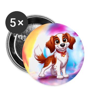 Brittany Spaniel 9 - Buttons small 1''/25 mm (5-pack) - white - Front