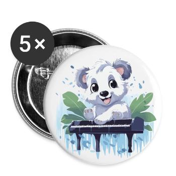 Melodic Koala - Buttons small 1''/25 mm (5-pack) - white - Front