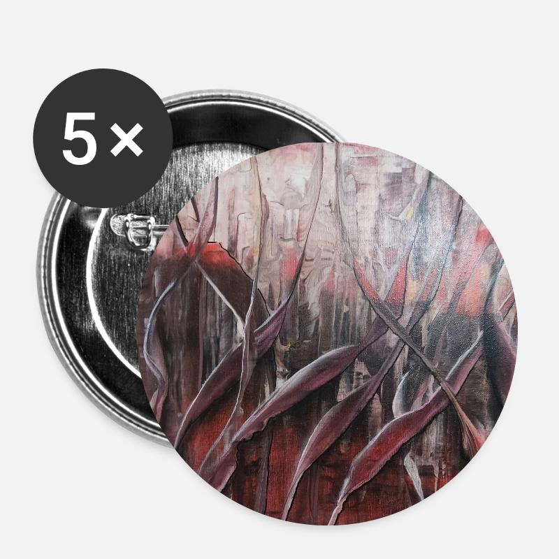 Flamme - Lot de 5 petits badges (25 mm) - blanc