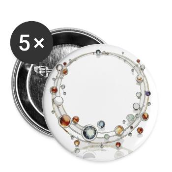 Sophistication élégante : pendentif en forme de pierre précieuse en forme de larme - Lot de 5 petits badges (25 mm) - blanc - Devant