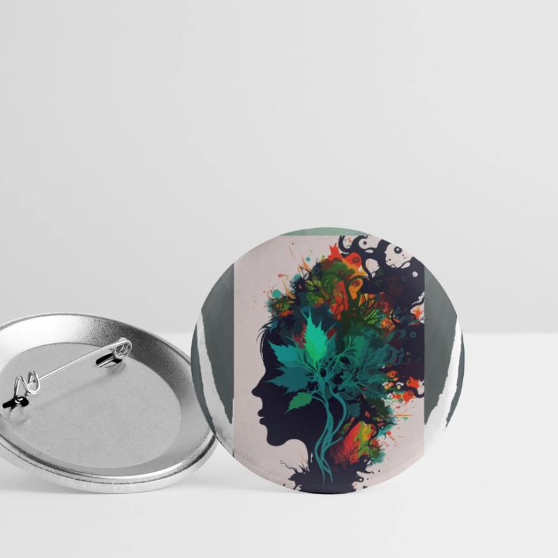 Cool Weed Head: A Psychedelic and Abstract Artwork Buttons small 1''/25 mm (5-pack)