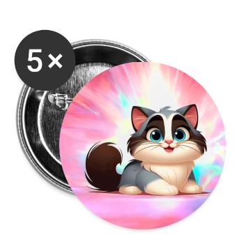 Ragdoll 4 - Buttons klein 25 mm (5er Pack) - Weiß - Vorne