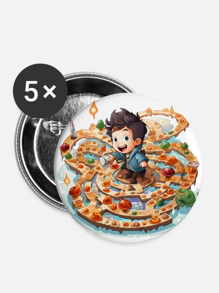 Der Labyrinth-Läufer - Buttons klein 25 mm (5er Pack) - Weiß