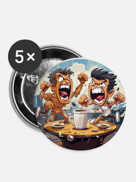 Die Coffee Pucksters - Buttons klein 25 mm (5er Pack) - Weiß