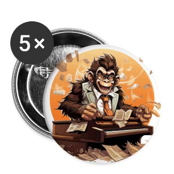 Der Koffein-Maestro - Buttons klein 25 mm (5er Pack) - Weiß - Vorne
