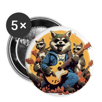The Caffeine Rocke - Buttons small 1''/25 mm (5-pack) - white - Front
