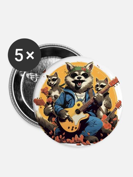 Der Caffeine Rocke - Buttons klein 25 mm (5er Pack) - Weiß