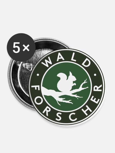 eichhörnchen - Buttons klein 25 mm (5er Pack) - Weiß
