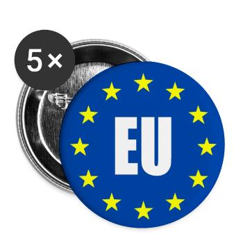 Drapeau de l’UE - Lot de 5 petits badges (25 mm) - blanc - Devant