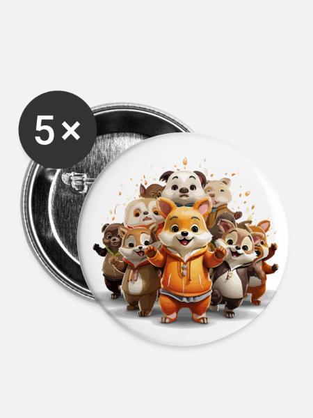 Der Kreis der Freude - Buttons klein 25 mm (5er Pack) - Weiß