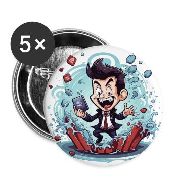 The Tech-Challenged Vampire - Buttons small 1''/25 mm (5-pack) - white - Front
