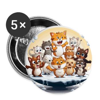 Der Schneeball-Wahnsinn - Buttons klein 25 mm (5er Pack) - Weiß - Vorne