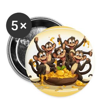 Le chaos des singes de cirque - Lot de 5 petits badges (25 mm) - blanc - Devant
