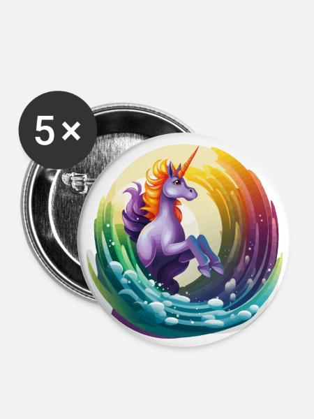 Mystische Kaskade - Buttons klein 25 mm (5er Pack) - Weiß