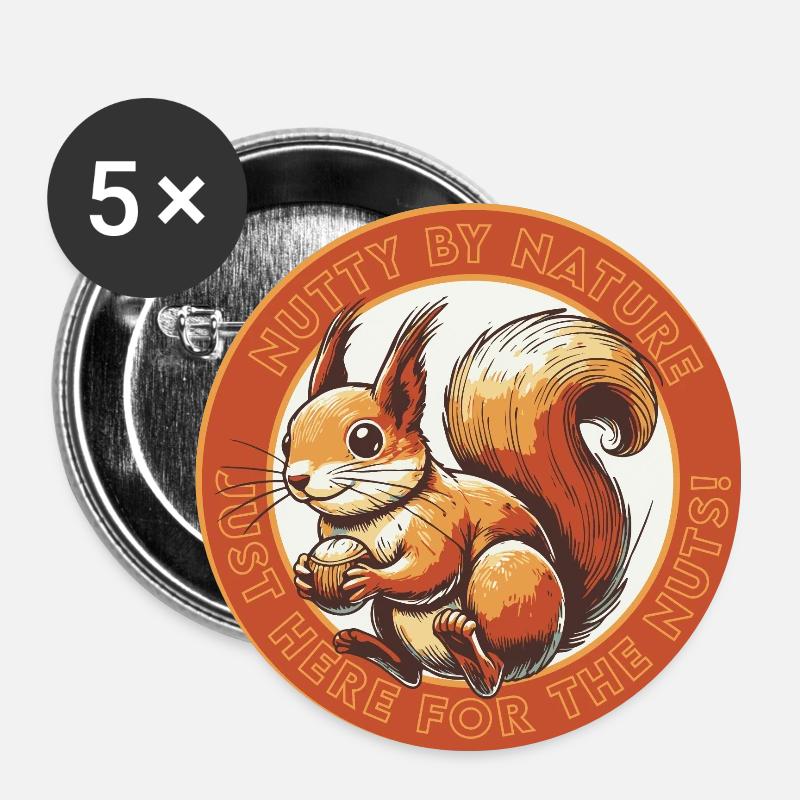 Just Here for the Nuts! - Buttons klein 25 mm (5er Pack) - Weiß