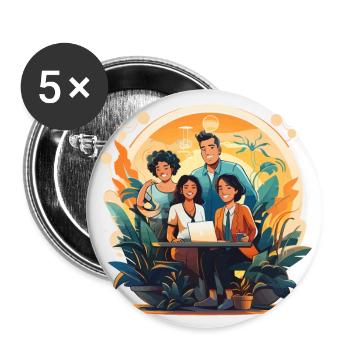 Holistic Workplace - Buttons small 1''/25 mm (5-pack) - white - Front