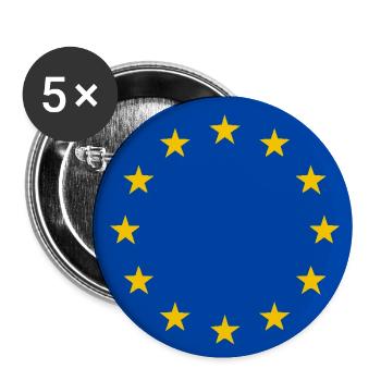 Drapeau de l’Europe - Lot de 5 petits badges (25 mm) - blanc - Devant