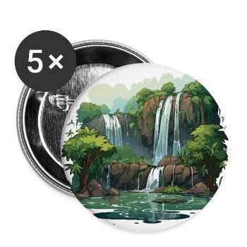 Waterfall Wander - Buttons small 1''/25 mm (5-pack) - white - Front