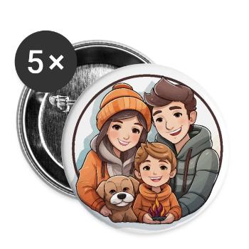 Geschichten vom Kamin - Buttons klein 25 mm (5er Pack) - Weiß - Vorne
