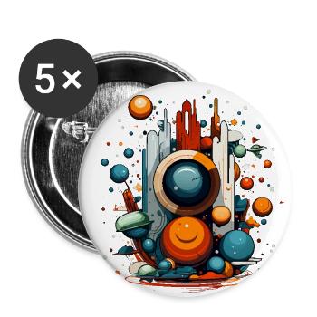 Abstrakter Kosmos - Buttons klein 25 mm (5er Pack) - Weiß - Vorne