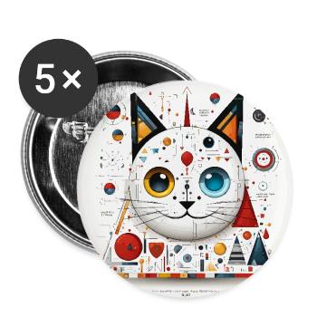 Symphonie der Symmetrie - Buttons klein 25 mm (5er Pack) - Weiß - Vorne
