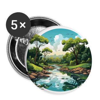 Rhythmen des Flusses - Buttons klein 25 mm (5er Pack) - Weiß - Vorne
