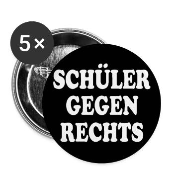 Schüler gegen rechts - Buttons klein 25 mm (5er Pack) - Weiß - Vorne