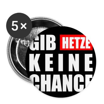 gib hetze keine chance - Buttons klein 25 mm (5er Pack) - Weiß - Vorne