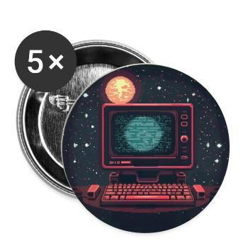 Galaxy Computer - Buttons klein 25 mm (5er Pack) - Weiß - Vorne