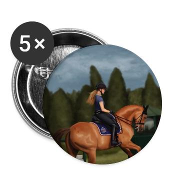 Dressage horse - Buttons small 1''/25 mm (5-pack) - white - Front