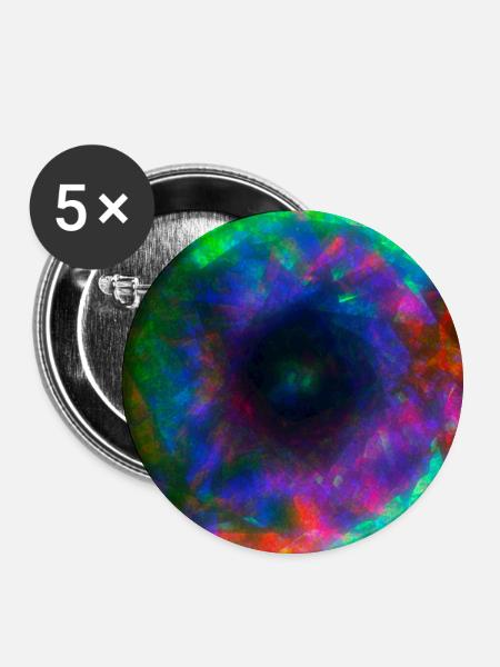Y2k Psychedelisches Design - Buttons klein 25 mm (5er Pack) - Weiß