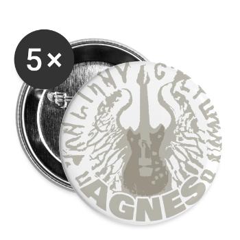 Gitarre Agnes - Buttons klein 25 mm (5er Pack) - Weiß - Vorne