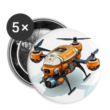 Sky Delivery - Buttons small 1''/25 mm (5-pack) - white - Front