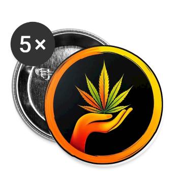 Marijuana leaf - LOGO button 1 - Buttons klein 25 mm (5er Pack) - Weiß - Vorne