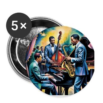 Jazz Band Jazz Combo in New Orleans - Buttons klein 25 mm (5er Pack) - Weiß - Vorne