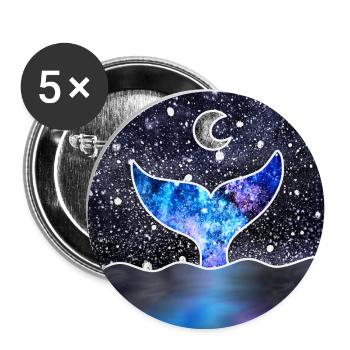 Kosmischer Meerjungfrauenschwanz - Buttons klein 25 mm (5er Pack) - Weiß - Vorne