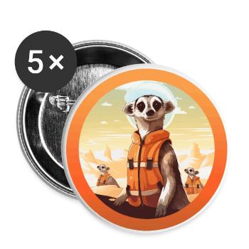 Le sauveteur suricate attentif - Lot de 5 petits badges (25 mm) - blanc - Devant