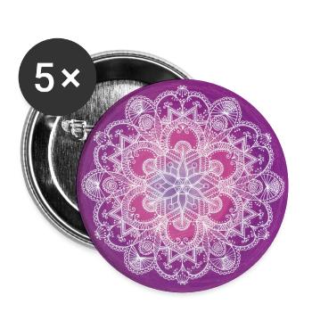 Mandala Amethyst – Intuition & innere Klarheit - Buttons klein 25 mm (5er Pack) - Weiß - Vorne