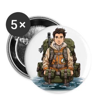 La revue Nature - Lot de 5 petits badges (25 mm) - blanc - Devant