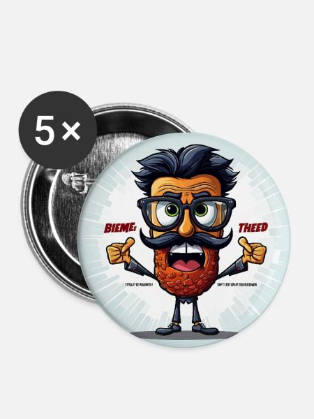 Die Kleidung der Jokesters - Buttons klein 25 mm (5er Pack) - Weiß